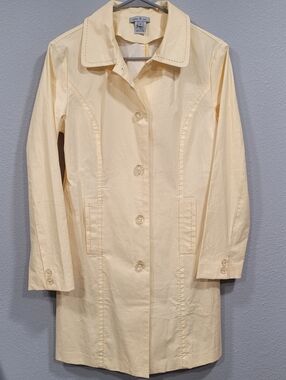 Mac and Jac Linen & Cotton Waterproofed Raincoat Sunny Butter Yellow Sz 6 Spring